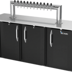 Thumbnail image #1 for Victory Refrigeration VDDN78HC-B-12T Direct Draw Beer Dispenser, 78 in, 4 Half-Keg Capacity, 12 Faucets, Black Exterior