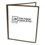Thumbnail image #1 for Thunder Group PLMENU-2BR Double-Fold Brown Plastic Laminate Menu Cover, 8-1/2" x 11" Case of 50