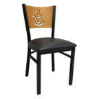 Thumbnail image #1 for ATSMFG ATS AT&S-72C MFG Side Chair with Solid Wood Back, Cup Cutout, Natural Finish, Clear-Coat Metal Tubing Case of 2