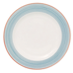 Thumbnail image #1 for Tableware Solutions USA Cosmo by Continental 55COBLU004 China Plate, 6-3/4" Round, Wide Rim, White with Blue Rim Case of 24