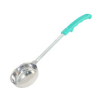 Thumbnail image #1 for CAC China SPCT-4GN 4 oz Stainless Steel Solid Portion Control Serving Spoon with Green Handle Case of 72