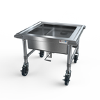 Thumbnail image #1 for NBR Equipment SKS-2020 Portable Stainless Steel Mobile Soak Sink with 20" x 20" x 8" Bowl and Locking Casters