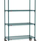 Thumbnail image #1 for Metro Super Erecta SA-2136K3-80-M4 Super Adjustable Super Erecta® Mobile Wire Shelving Unit, 36"W x 21"D x 80"H, 800900 lb. capacity per unit, 1"