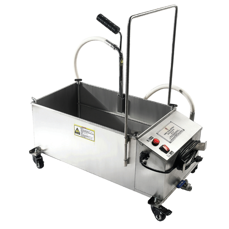 Product image #2 for Black Diamond Portable Low-Profile Stainless Steel Fryer Oil Filtration System, 110 lb Capacity, 120V