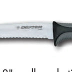 Thumbnail image #3 for Dexter Russell V-Lo 29383 8-Inch Scalloped Utility Slicer Knife, High-Carbon Stainless Steel, Black/Gray Plastic Handle Case of 6