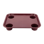 Thumbnail image #1 for G.E.T. FT-20-BU Fast Food Tray, 17" x 14", 4 Cup Holders, Burgundy Polypropylene 1 Dozen