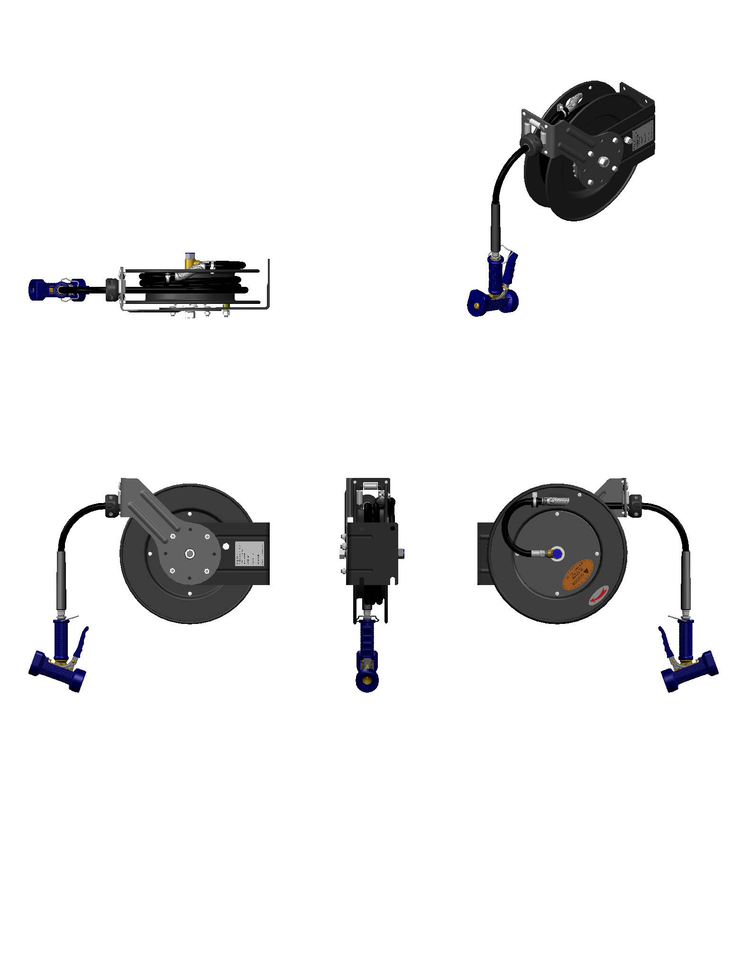 Product image #2 for Equip Open Powder-Coated Steel Retractable Hose Reel System with 3/8 Inch x 25 Ft Hose and Brass Front Trigger Gun