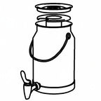 Thumbnail image #1 for G.E.T. Frilich 8150010 Replacement Milk Dispenser Container, 5.3 qt, Stainless Steel, Ice Tube, Faucet/Spigot