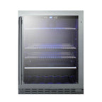 Thumbnail image #1 for Summit Commercial ALBV2466 Reach-In Beverage Merchandiser, 4.2 cu. ft., 1 Glass Hinged Reversible Door, Black, Bottom-Mount Refrigeration
