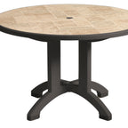 Thumbnail image #1 for Grosfillex Aquaba US701102 48" Round Resin Outdoor Restaurant Table with Umbrella Hole