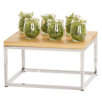 Thumbnail image #1 for Cal-Mil Milo 23801-1012-49 Rectangular Metal Buffet Riser, Open Frame, Chrome, 10"W x 12"D x 6.75"H