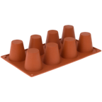 Thumbnail image #1 for JB Prince Pavoni M511 J 8-Cavity Large Timbale Silicone Mold, Orange, 4 oz. Each, 12 x 7 in.