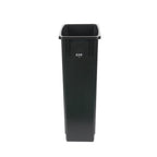 Thumbnail image #1 for CAC China TCSL-23BK 23 Gallon Slim Rectangular Black Plastic Trash Can Without Lid