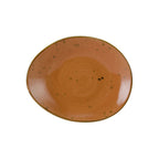 Thumbnail image #1 for Tuxton China Artisan Geode GGC-651 Porcelain Ellipse Plate, 10 x 8-1/4 x 1-3/4 in, Coral 1 Dozen