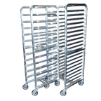 Thumbnail image #1 for SPG International Kelmax 4J0055 Mobile Stainless Steel Pan Rack, 12-Pan Capacity, 18 x 26-Inch Pans, 5-Inch Centers, End Loading