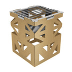 Thumbnail image #1 for Eastern Tabletop Lexus 1742RZ Ridge Design Connecting Buffet Riser Stand, 8"W x 8"D x 10"H, Stainless Steel, Bronze Finish