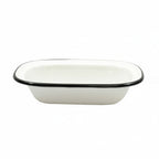 Thumbnail image #1 for TableCraft Products Enamelware 80013 Rectangular Porcelain-Coated Steel Serving Pan, 18 oz., White, 7-3/4" x 5-3/4" x 1-3/4" Case of 4