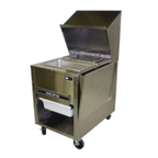 Thumbnail image #1 for BKI (Middleby) BT-24M Floor Model Stainless Steel Breading Work Table with Marinate Basket, Breading Lug, Sifter Drawer & Locking Casters