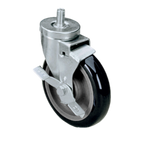Thumbnail image #1 for Component Hardware CMT3-5BBN Threaded Stem Swivel Caster with Side Brake, 5-Inch Polyolefin Wheel, 250-Lb Capacity
