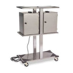 Thumbnail image #1 for Lakeside Manufacturing 696 Food Carrier Box Storage Rack, Stainless Steel, 6 Electrical Element Box Capacity, 4-Inch Swivel Casters