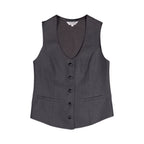 Thumbnail image #1 for Chef Works Bridge VNN02W-DIA-3XL Women's V-Neck Work Vest, Half-Lined, Button Front, Gray Diamond, 65/35 Poly/Cotton, 3XL