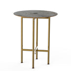 Thumbnail image #1 for Steelite International Mogogo, Clix MGCCYR01GBXX Round Pedestal Table, 30" Dia. x 36"H, Grey Slate Laminate, Brushed Brass Segments