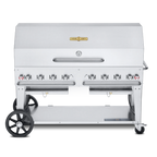 Thumbnail image #1 for Crown Verity Mobile Cooking CV-MCB-60-SI-BULK-1RDP Mobile Outdoor LP Gas Charbroiler, 8 Burners, Stainless Steel, 58 x 21 in Grill Area