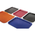 Thumbnail image #1 for Concasse MCCH1418N Rectangular Plastic Cafeteria Tray, 14" x 18", Black, Non-Slip Texture Case of 24