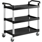 Thumbnail image #1 for ATSMFG Mama Lucy MLY-UBC-3216BK ATS MFG Black 3-Tier Utility Cart, 32"W x 16"D x 38"H, 300 lb Capacity