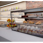 Thumbnail image #1 for RPI Industries Vienna VICD2-27-R-SQ-SC-INS-FLAN Refrigerated Mirror-Back Service Display Case, 36-1/4"W, Stainless Steel, 2 Shelves