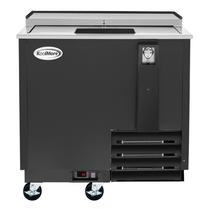Product image #5 for KoolMore 36-Inch Black Commercial Bottle Cooler with Built-In Opener, 9 Cu. Ft.
