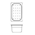 Thumbnail image #1 for Perlick Corporation Top Shelf 7055-48 Perforated Wet Waste Pan, 7 Quart, Stainless Steel, 10-3/8 x 12-3/4 x 4 in