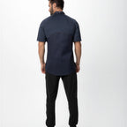 Thumbnail image #2 for Chef Works CBZ03-GRY-2XL Short-Sleeve Chef Coat, Off-Set Zip Front, Grey, 2XL