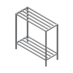 Thumbnail image #1 for Renfro Industries Inc. RISTAFSR60242 . Tubular Wall-Mounted Shelving Unit, 2-Shelf, 60"W x 24"D x 60"H, NSF