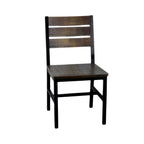 Thumbnail image #1 for G & A Commercial Seating 549 Indoor Stackable Side Chair, Wood Slat Back & Seat, Black Steel Frame