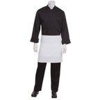 Thumbnail image #1 for Chef Works F28 -WHT-0 Bistro Half Apron, 19"L x 27-1/2"W, 65/35 Poly/Cotton, White, Divided Pocket