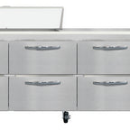Thumbnail image #1 for Continental Refrigerator RA93N12-D 93-Inch Refrigerated Sandwich Prep Table, 1 Door, 6 Drawers, 12-Pan Top