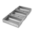 Thumbnail image #1 for Chicago Metallic Bakeware 47125 3-Compartment Pullman Bread/Miche Pan, Aluminized Steel, Silicone-Glazed Case of 3