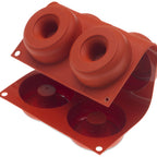 Thumbnail image #2 for JB Prince Silikomart M512 P Silicone Donut Baking Mold, 6 Compartments, Orange, 3 oz Each