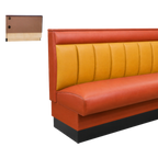 Thumbnail image #1 for ATSMFG ATS AT&S-ASWB-W42-6CHHR GR5/COM 42-Inch High Upholstered Wall Booth with 6-Channel Headroll Back and Removable Spring Seat