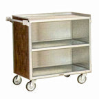 Thumbnail image #1 for Lakeside Manufacturing 844 Stainless Steel Bussing Cart, 3 Solid Shelves, Enclosed Back & Sides, 700 lb Capacity