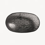 Thumbnail image #2 for Steelite International My Glass Studio GS196693 Glass Serving Bowl, 2.5 qt, 14.625 x 2.75 in, Oval, Crackle Dark Grey