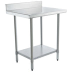 Thumbnail image #1 for Empura Stainless WT4B2430 Stainless Steel Corner Work Table, 30"W x 24"D x 35"H, 18-Gauge 304 Top, 4" Backsplash