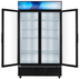 Thumbnail image #9 for KoolMore Two-Section Glass Door Merchandiser Refrigerator, 38 Cu. Ft., Bottom-Mount, Black