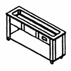Thumbnail image #1 for Piper Products/Servolift Eastern Elite 3-CISL Mobile Ice-Cooled Cold Food Unit, Stainless Steel Top, 3-Pan, 72 in.