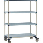 Thumbnail image #1 for Metro MetroMax Q MQ-1830GF-68-M4 Mobile Polymer Shelving Starter Unit, 18"W x 30"D x 68"H, 4-Tier
