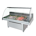Thumbnail image #1 for Infrico USA IDC-VML15 Refrigerated Fish Display Case, 64-5/8"W, Curved Tempered Glass, Stainless Steel