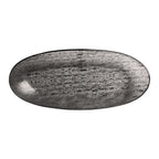 Thumbnail image #2 for Steelite International My Glass Studio GS196695 Glass Serving Bowl, 3.25 qt, 18.375 x 2.375 in, Oval, Crackle Dark Grey