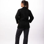 Thumbnail image #2 for Chef Works Le Mans BCW004-BLK-XS Women's Double-Breasted Long-Sleeve Chef Coat, Black, XS