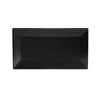 Thumbnail image #1 for CAC China Color Arts KC-14-BLK Rectangular Ceramic Platter, Black, 13" x 7-1/4" x 1" 1 Dozen